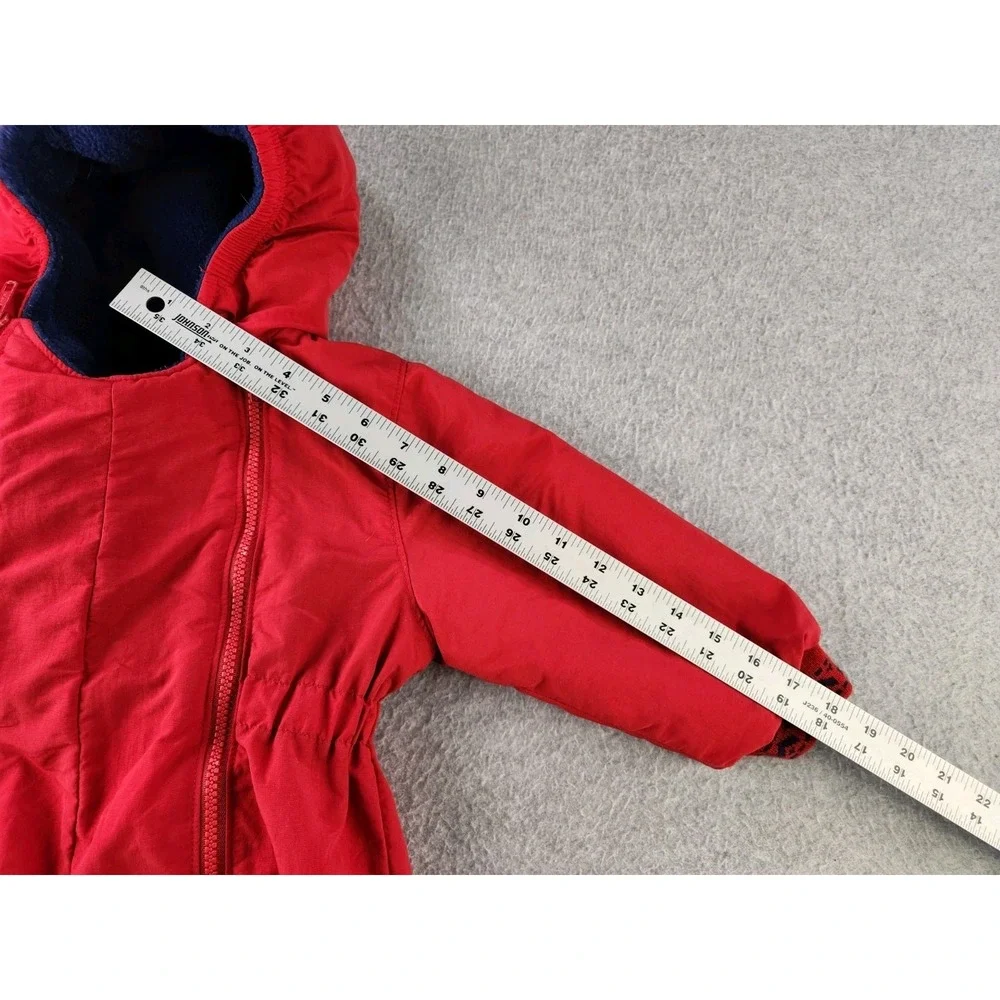 LAND'S END Insulated Fleece lined Snowsuit Hood Jacket Sz 2T Baby Toddler Zip Up